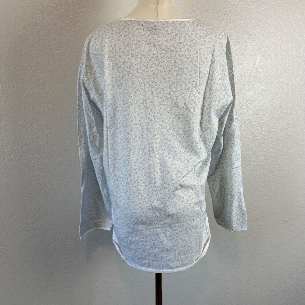 VTG Victorias Secret Sleep Top Womens Small White Floral Button Front Cotton Y2K - Picture 5 of 10